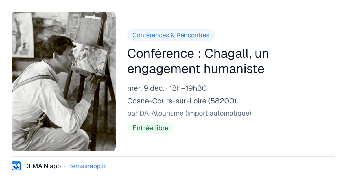 Conférence : Chagall, un engagement humaniste — Cosne-Cours-sur-Loire