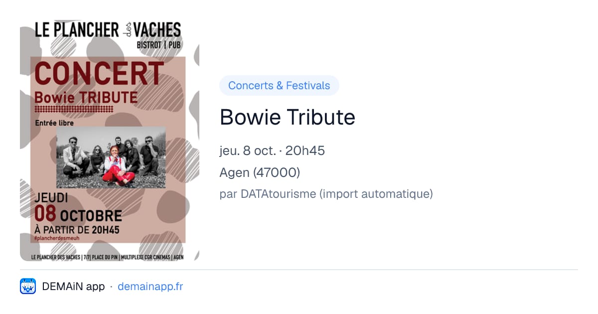 Bowie Tribute — Agen