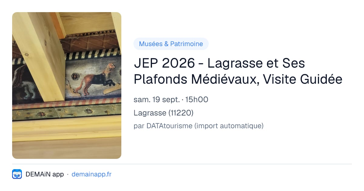 JEP 2026 - Lagrasse et Ses Plafonds Médiévaux, Visite Guidée — Lagrasse