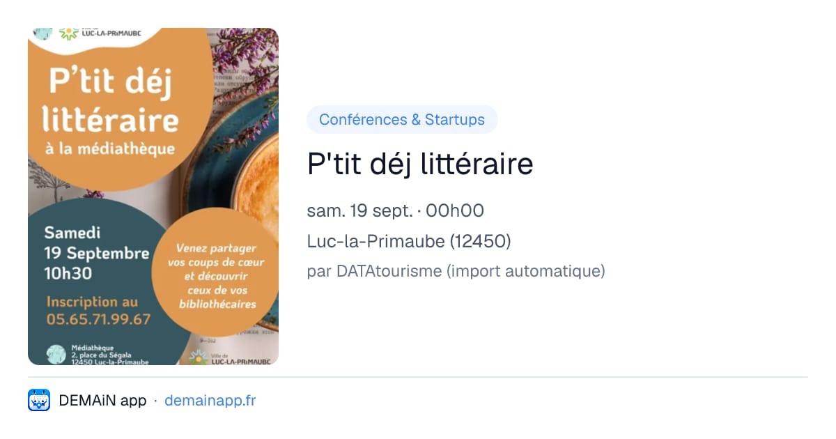 P'tit déj littéraire — Luc-la-Primaube