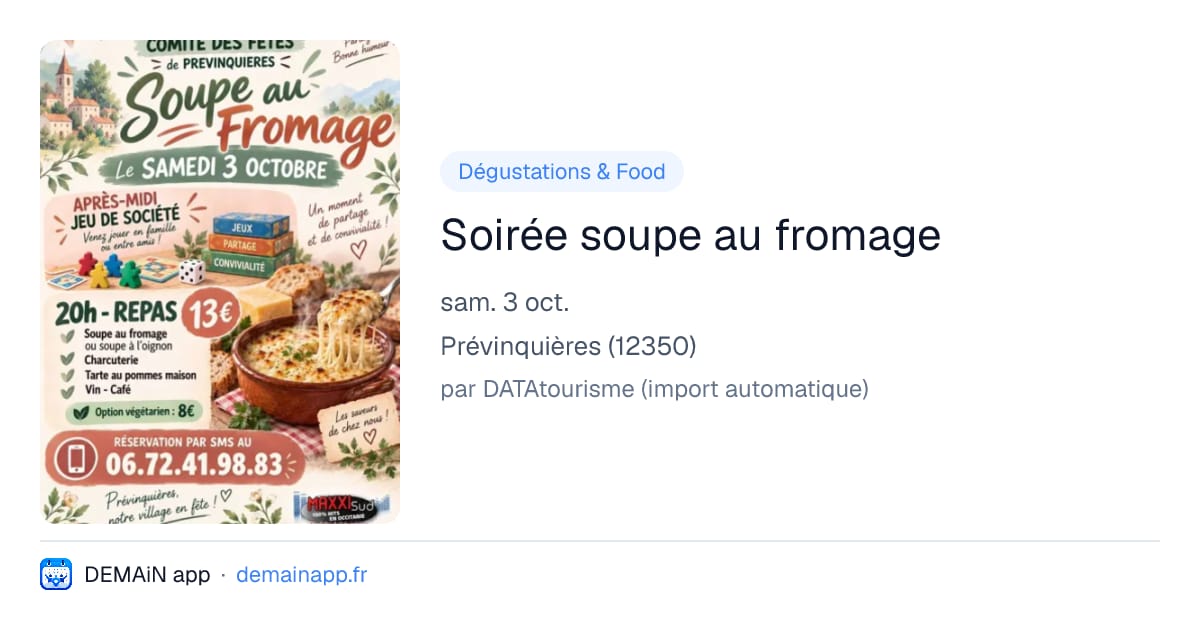 Soirée soupe au fromage — Prévinquières