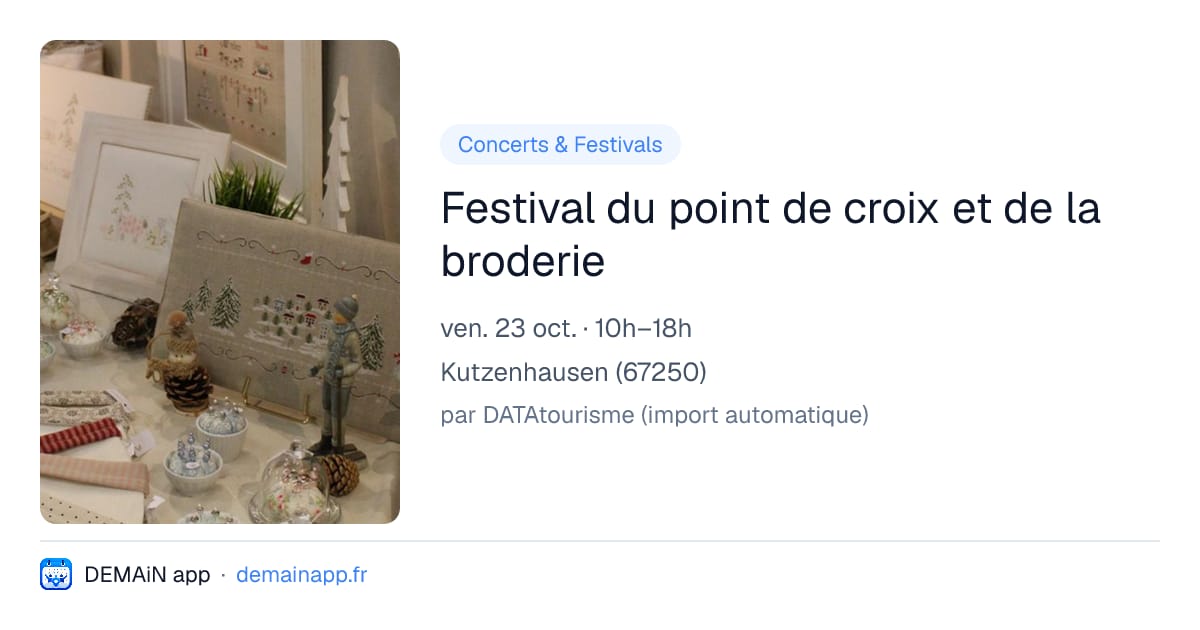 Festival du point de croix et de la broderie — Kutzenhausen