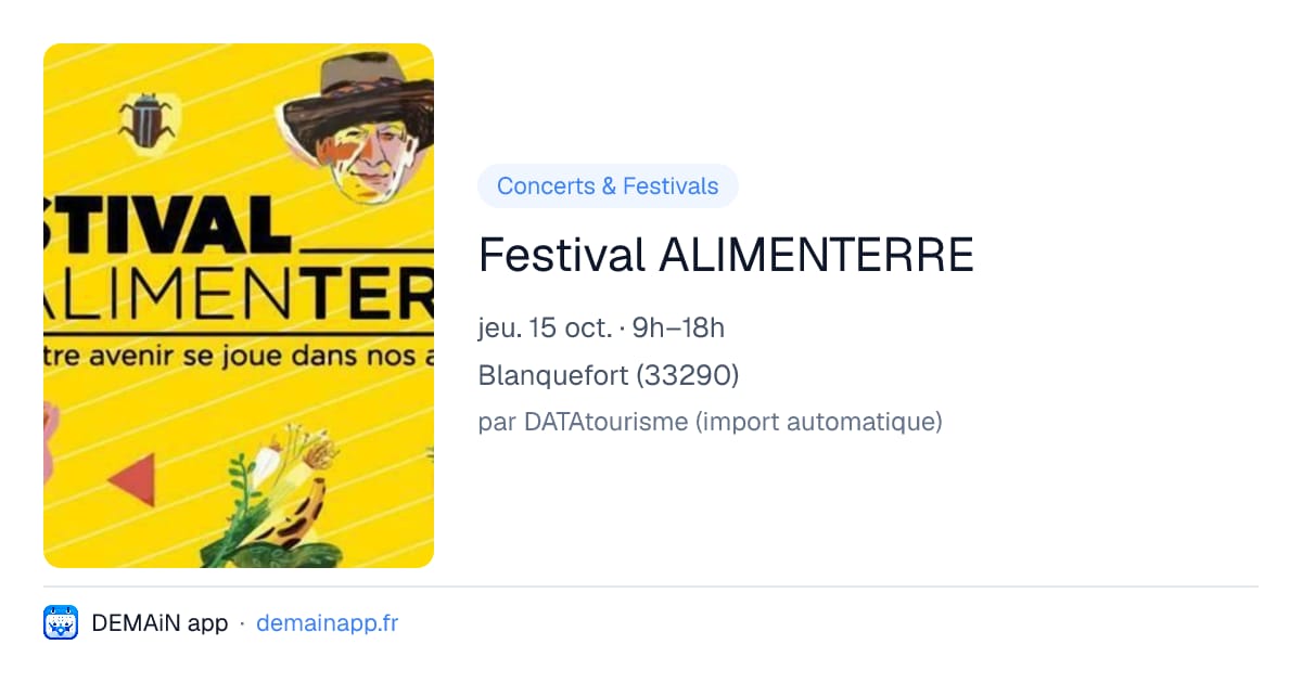 Festival ALIMENTERRE — Blanquefort