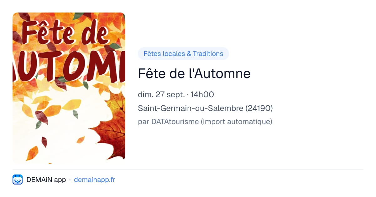 Fête de l'Automne — Saint-Germain-du-Salembre