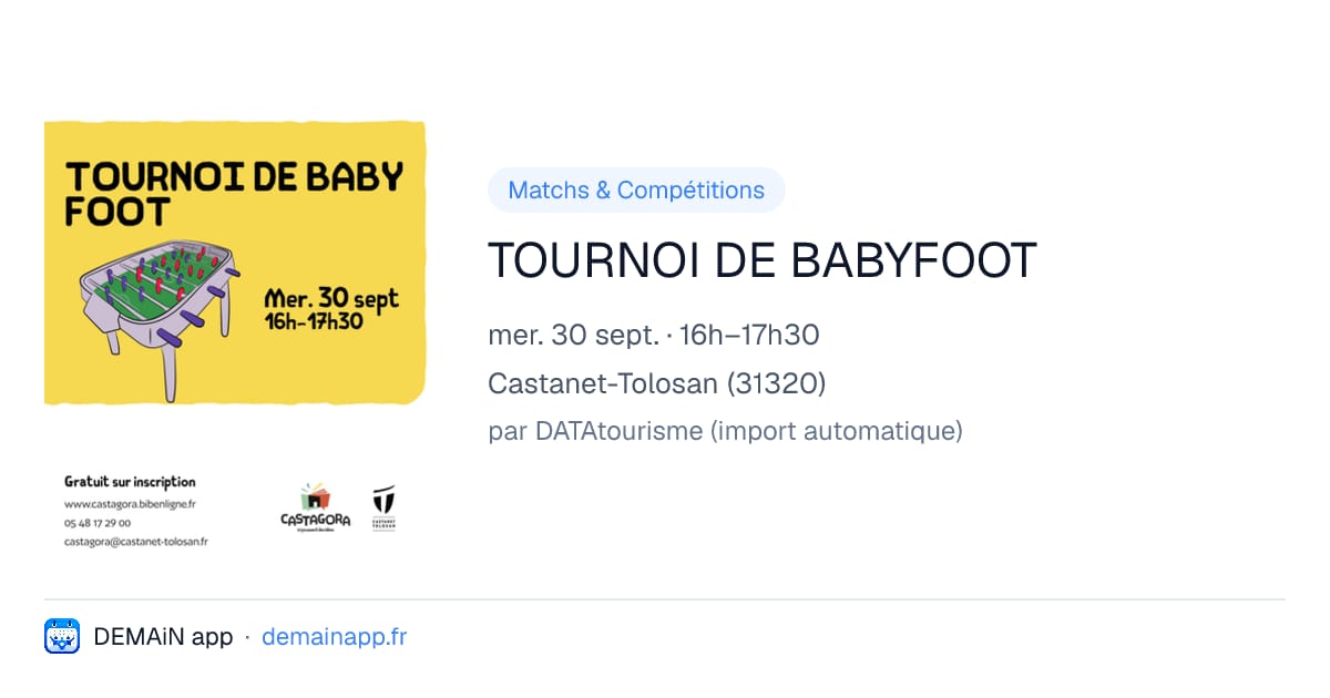 TOURNOI DE BABYFOOT — Castanet-Tolosan