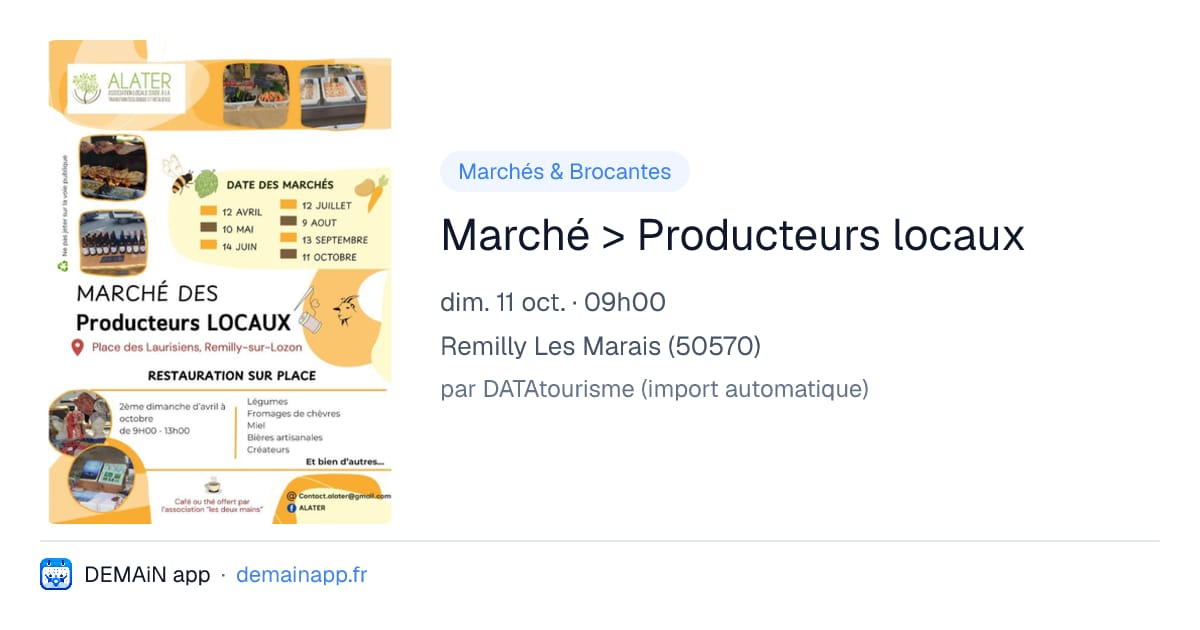 Marché > Producteurs locaux — Remilly Les Marais
