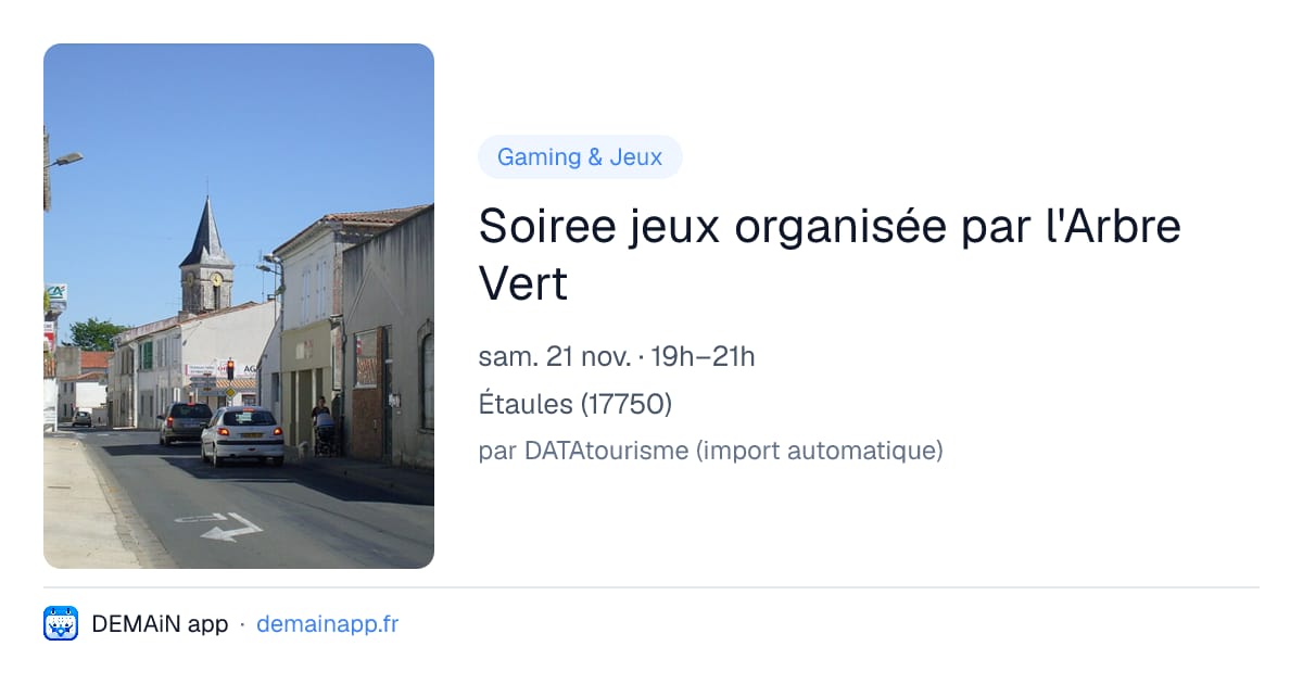 Soiree jeux organisée par l'Arbre Vert — Étaules