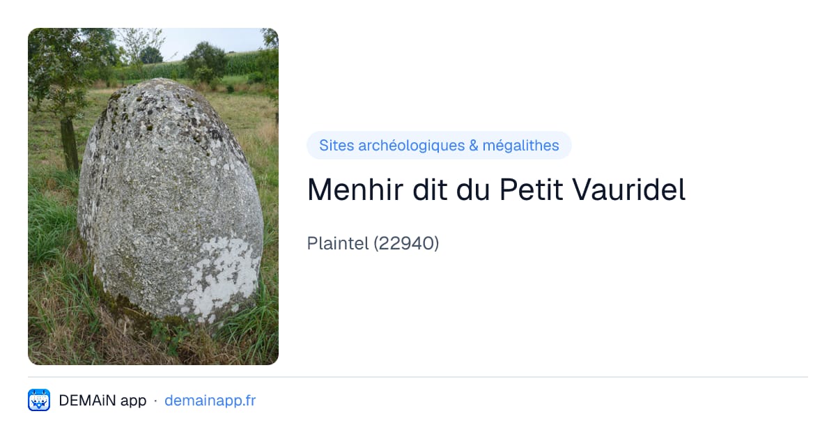 Menhir dit du Petit Vauridel — Plaintel