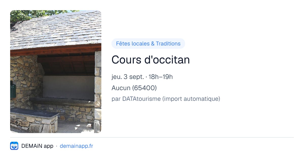 Cours d'occitan — Aucun