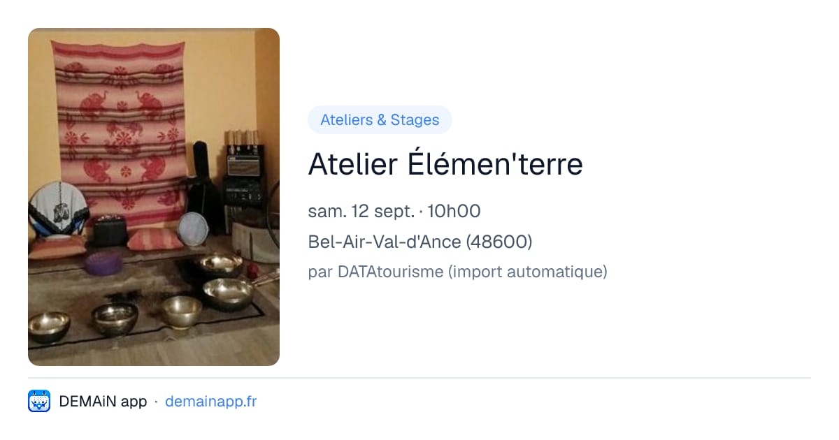 Atelier Élémen'terre — Bel-Air-Val-d'Ance