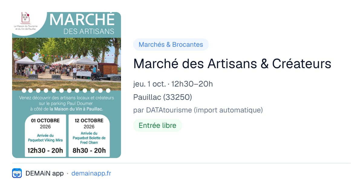 Marché des Artisans & Créateurs — Pauillac