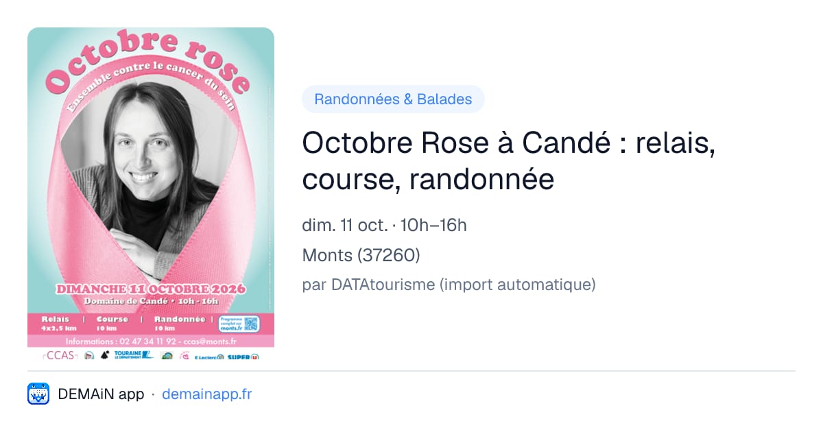 Octobre Rose à Candé : relais, course, randonnée — Monts