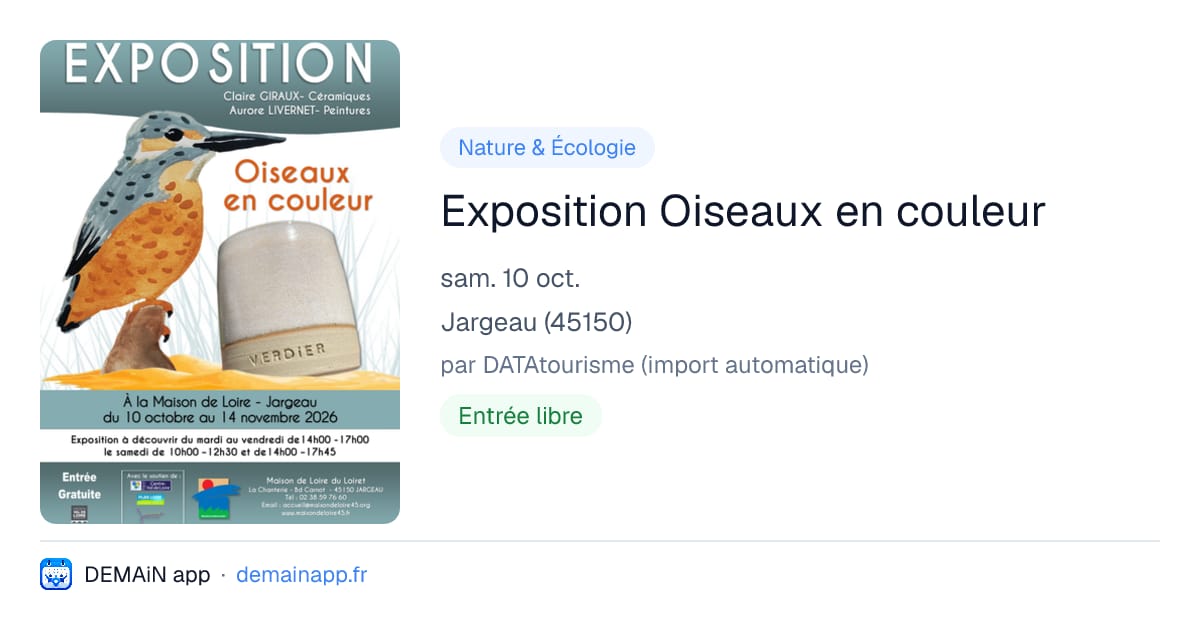 Exposition Oiseaux en couleur — Jargeau