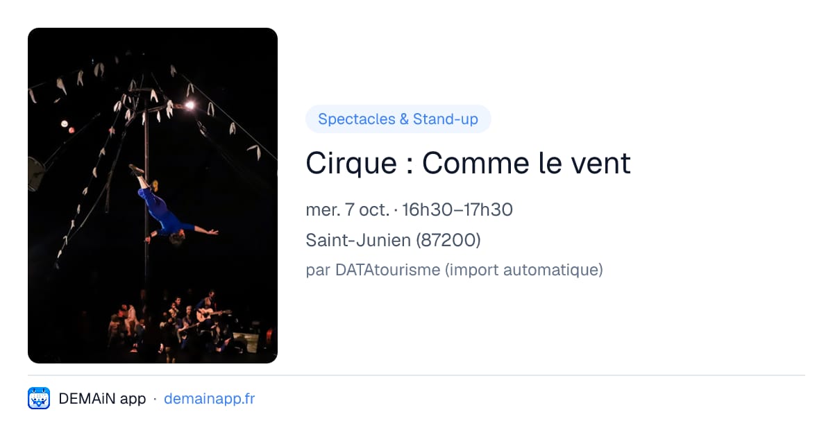Cirque : Comme le vent — Saint-Junien