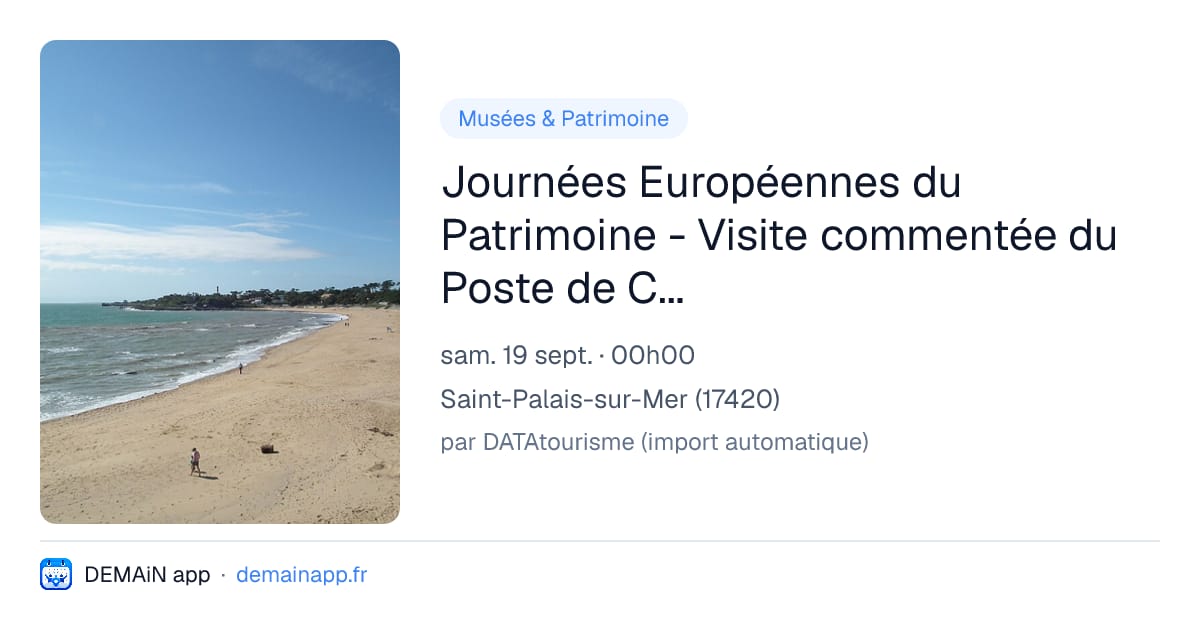 Journées Européennes du Patrimoine - Visite commentée du Poste de Commandement — Saint-Palais-sur-Mer