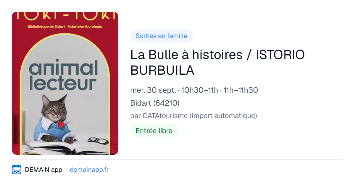 La Bulle à histoires / ISTORIO BURBUILA — Bidart