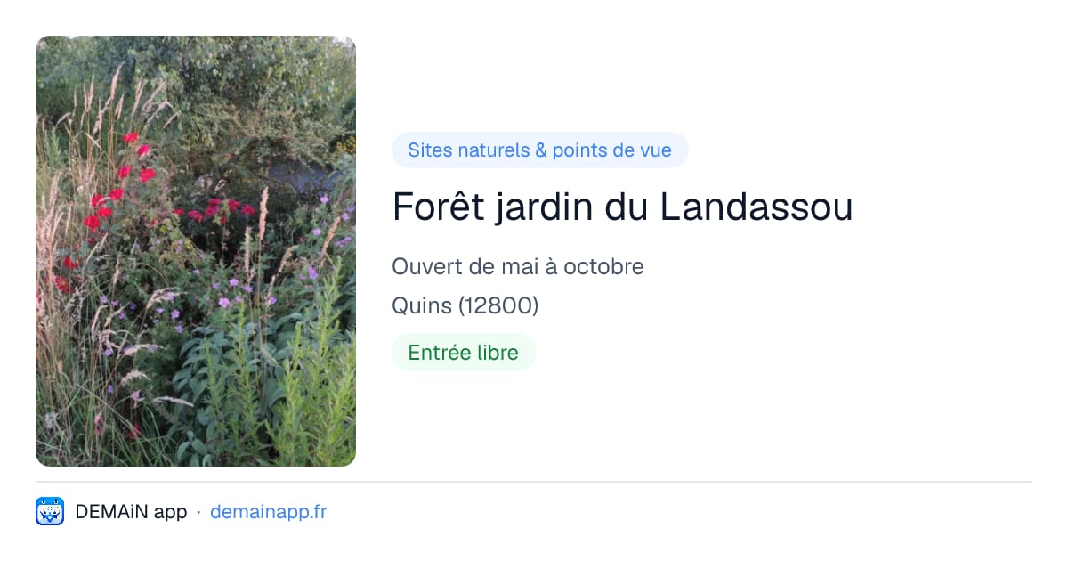 Forêt jardin du Landassou — Quins