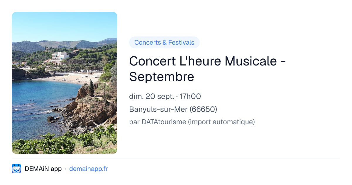 Concert L'heure Musicale - Septembre — Banyuls-sur-Mer