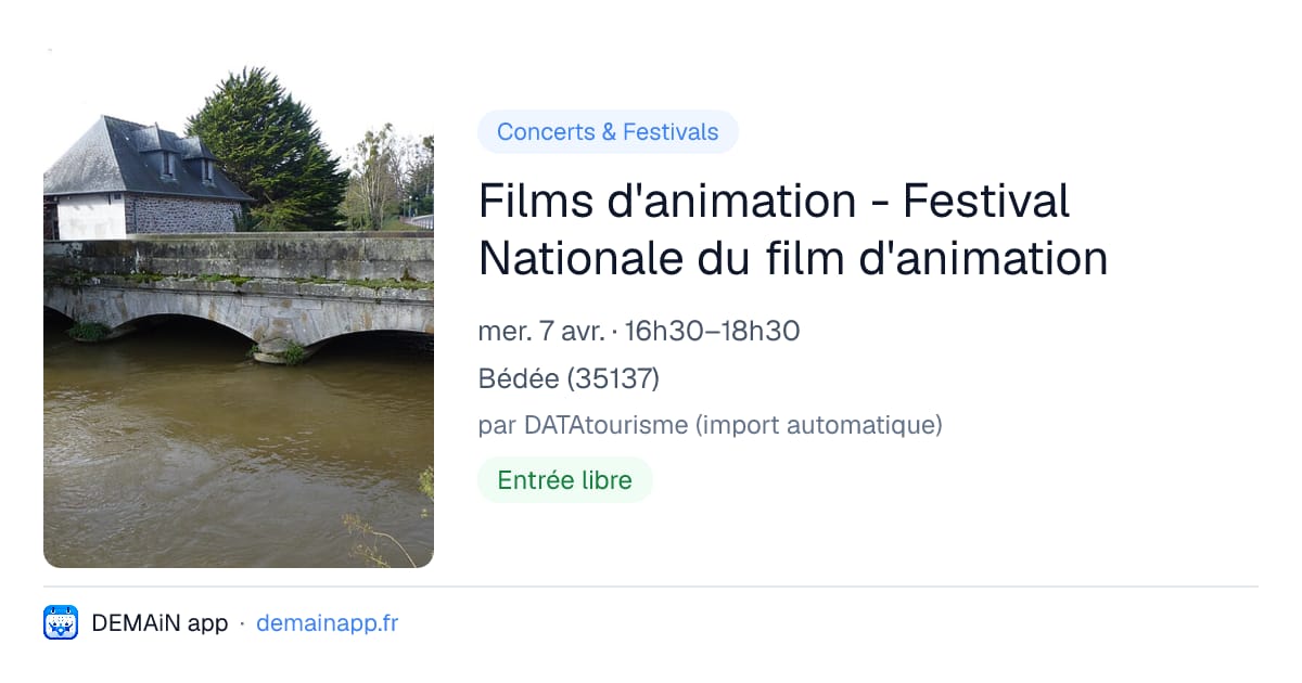 Films d'animation - Festival Nationale du film d'animation — Bédée