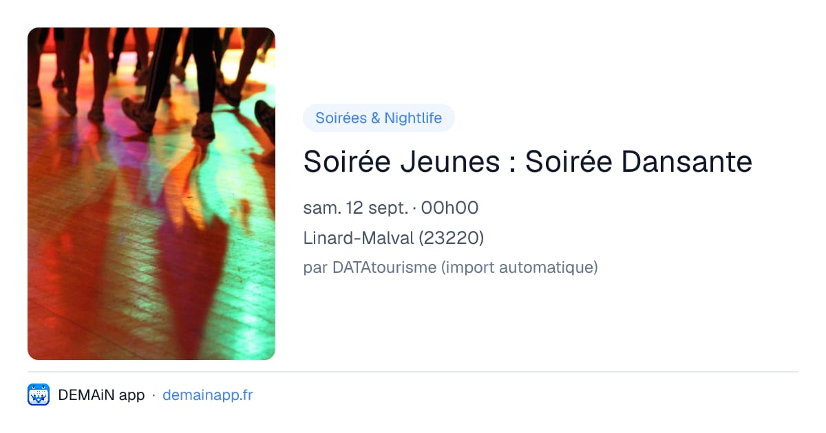 Soirée Jeunes : Soirée Dansante — Linard-Malval