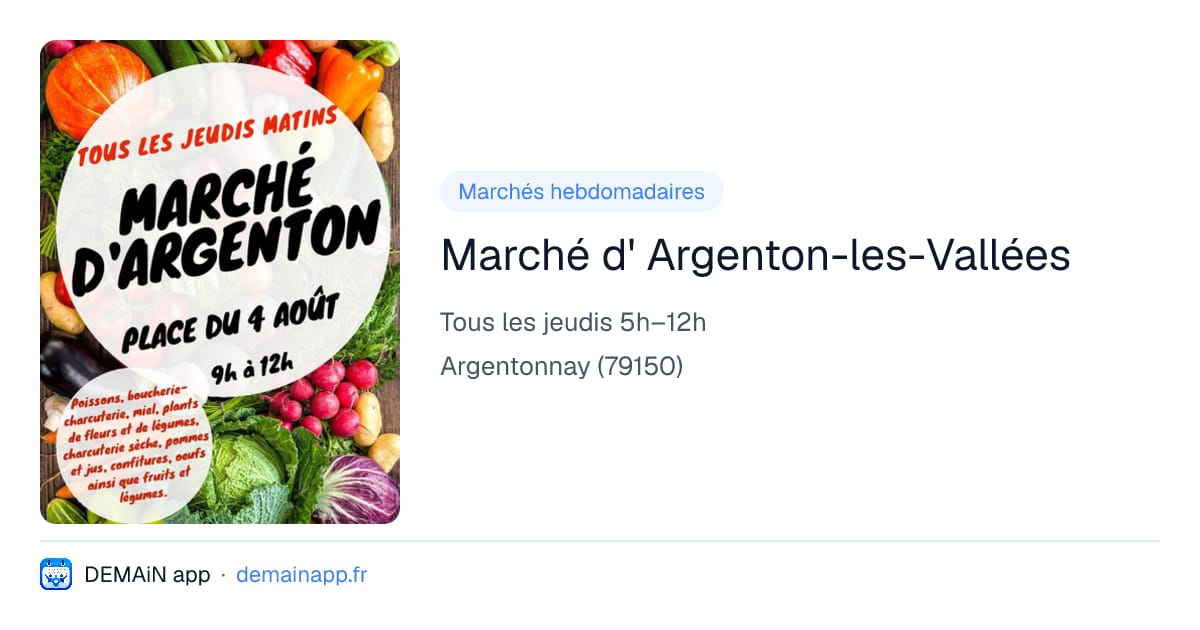 Marché d' Argenton-les-Vallées — Argentonnay