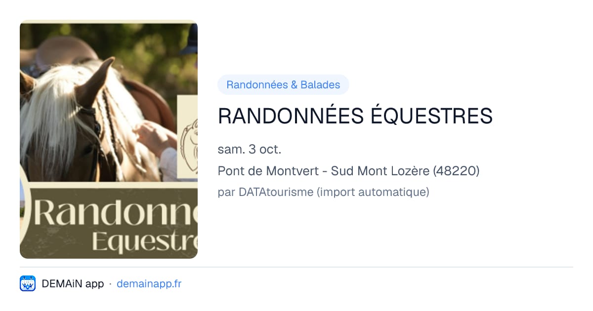 RANDONNÉES ÉQUESTRES — Pont de Montvert - Sud Mont Lozère