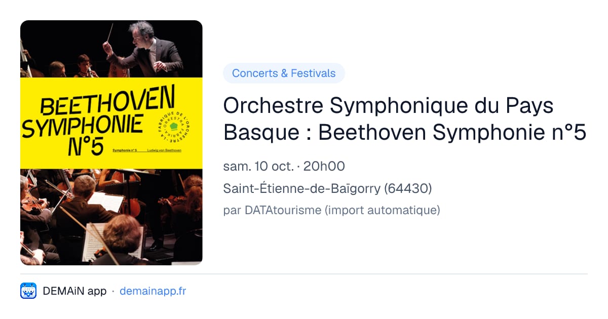 Orchestre Symphonique du Pays Basque : Beethoven Symphonie n°5 — Saint-Étienne-de-Baïgorry