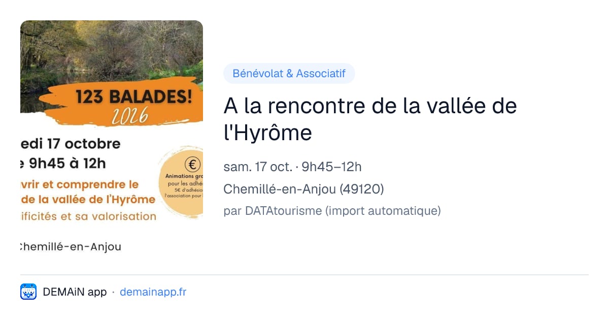 A la rencontre de la vallée de l'Hyrôme — Chemillé-en-Anjou