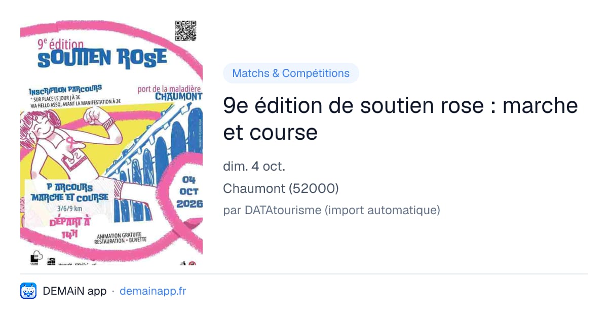 9e édition de soutien rose : marche et course — Chaumont