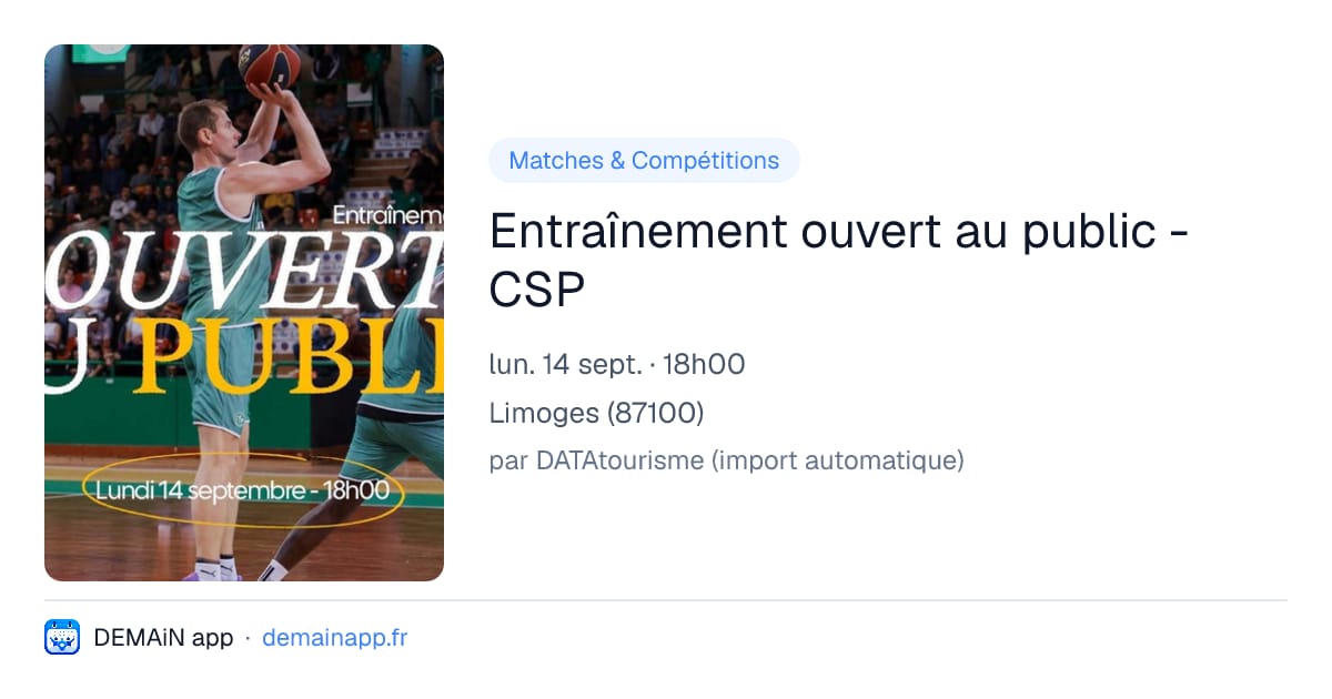 Entraînement ouvert au public - CSP — Limoges