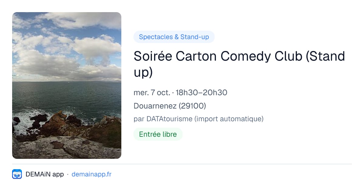 Soirée Carton Comedy Club (Stand up) — Douarnenez