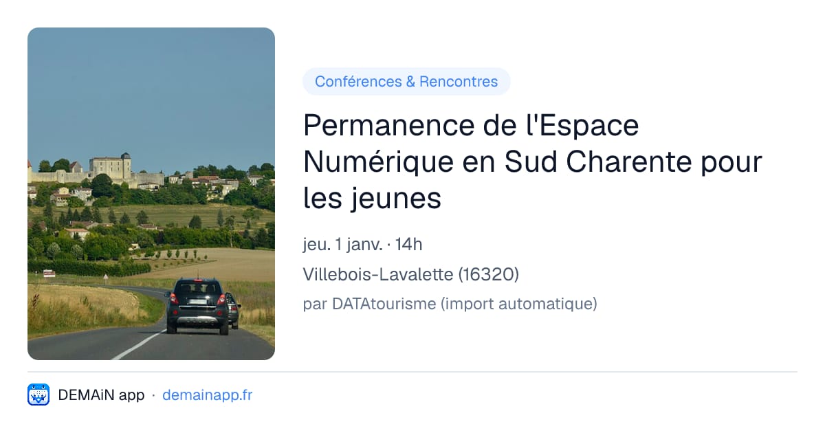 Permanence de l'Espace Numérique en Sud Charente pour les jeunes — Villebois-Lavalette