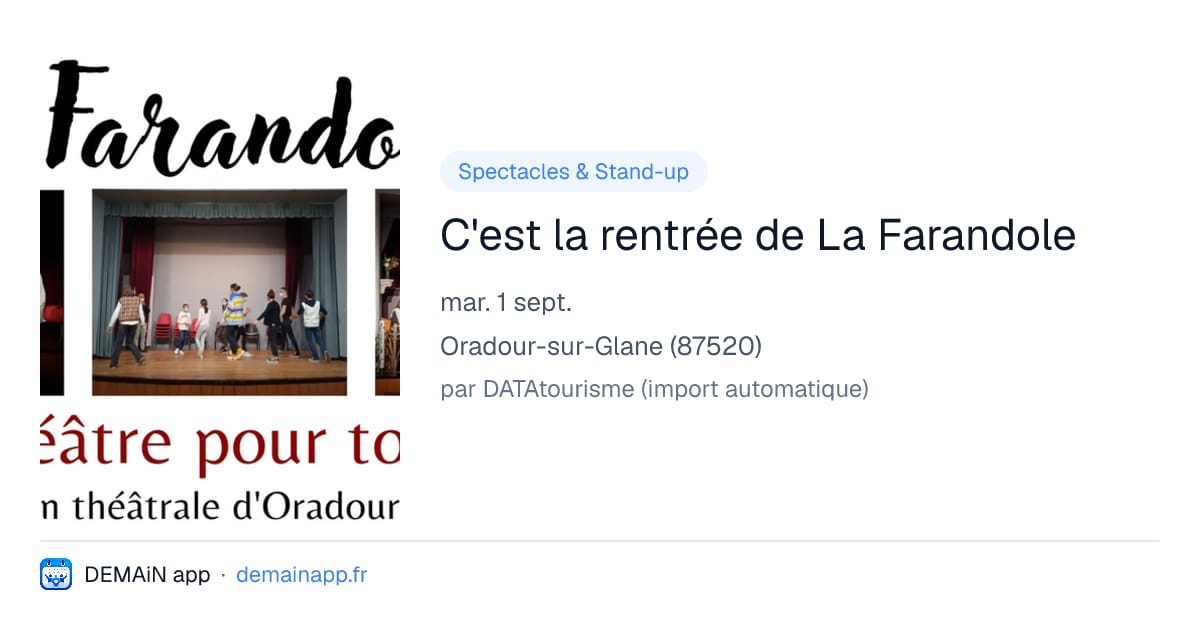 C'est la rentrée de La Farandole — Oradour-sur-Glane
