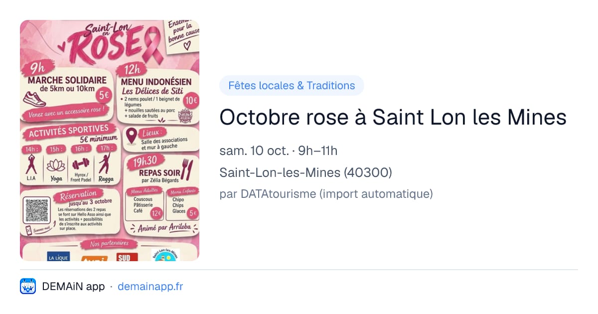 Octobre rose à Saint Lon les Mines — Saint-Lon-les-Mines
