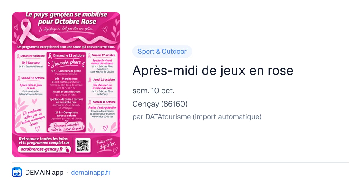 Après-midi de jeux en rose — Gençay