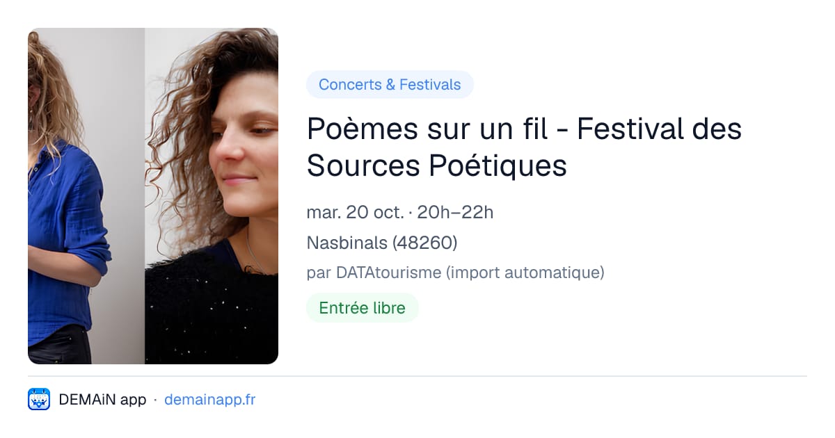 Poèmes sur un fil - Festival des Sources Poétiques — Nasbinals