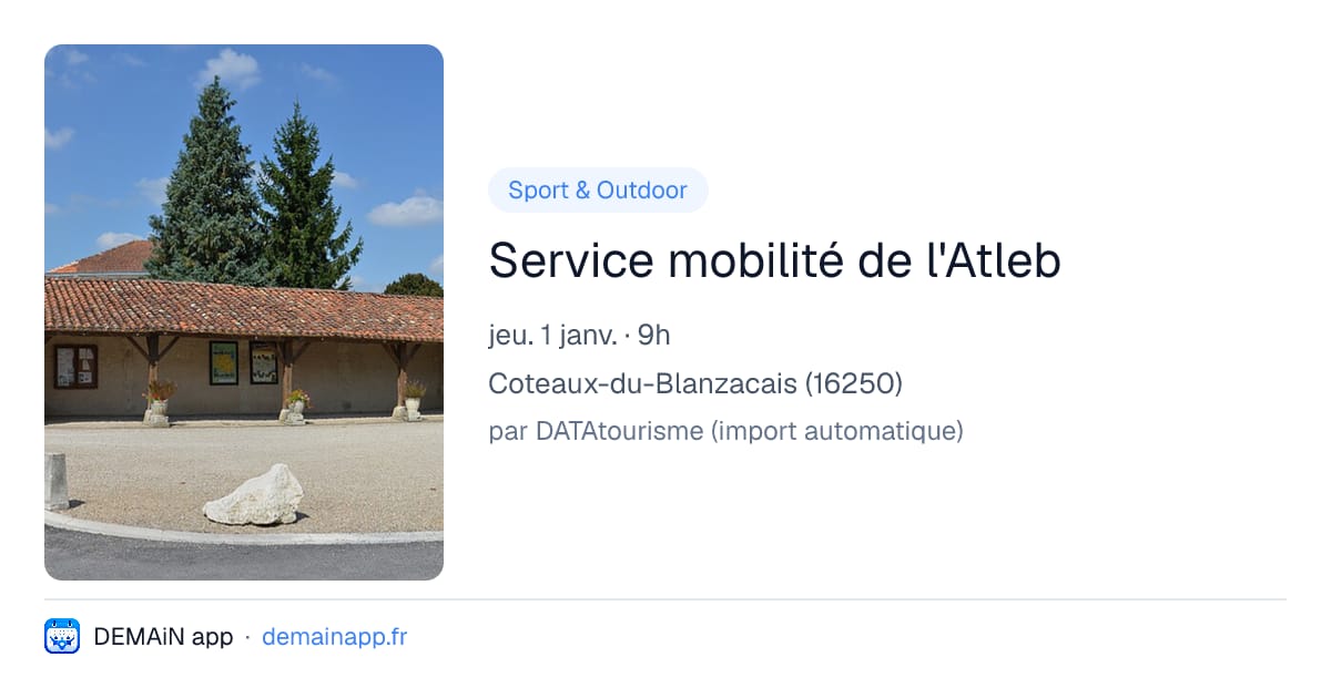 Service mobilité de l'Atleb — Coteaux-du-Blanzacais