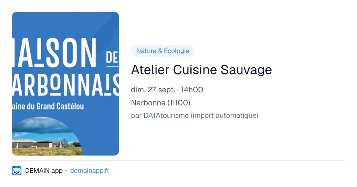 Atelier Cuisine Sauvage — Narbonne