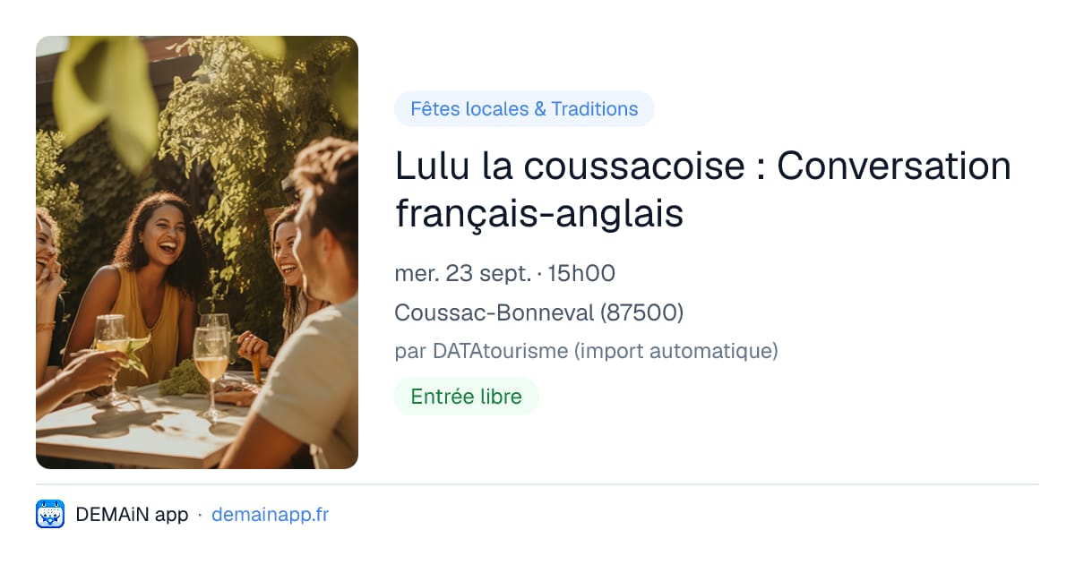 Lulu la coussacoise : Conversation français-anglais — Coussac-Bonneval