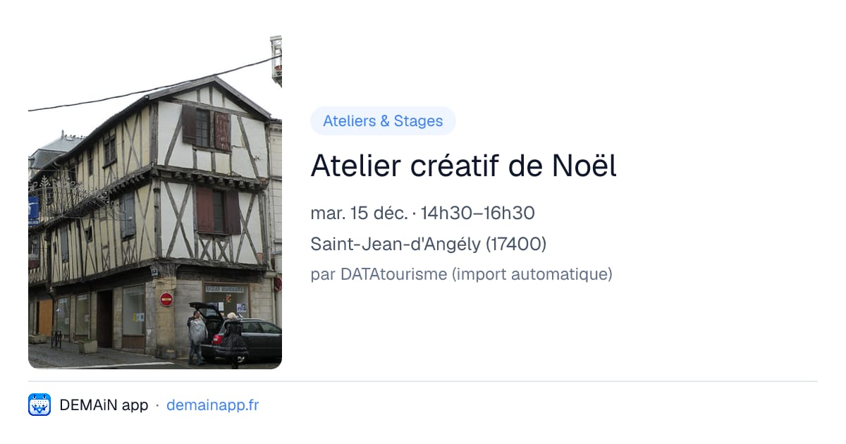 Atelier créatif de Noël — Saint-Jean-d'Angély