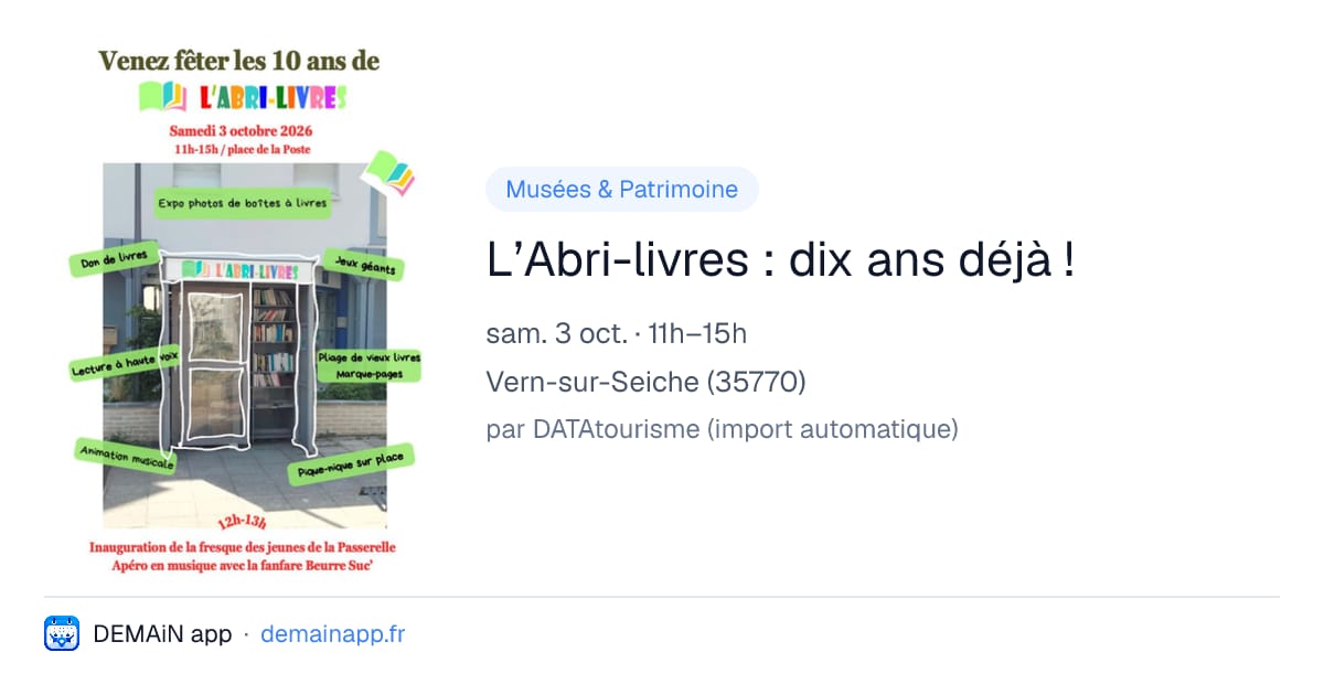 L’Abri-livres : dix ans déjà ! — Vern-sur-Seiche