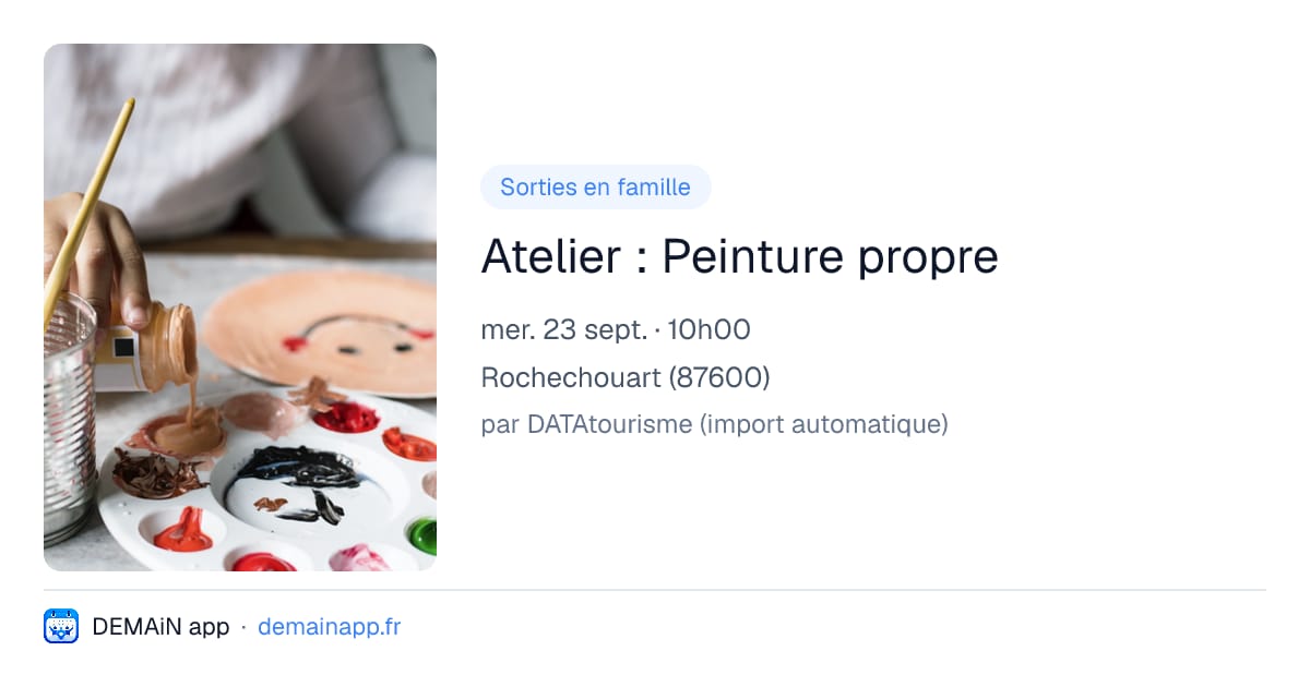 Atelier : Peinture propre — Rochechouart