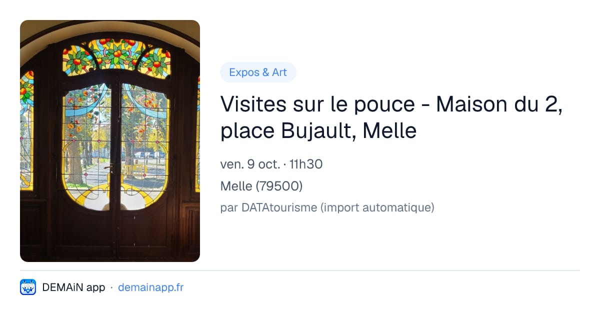 Visites sur le pouce - Maison du 2, place Bujault, Melle — Melle