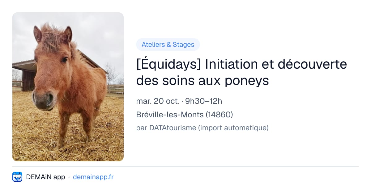 [Équidays] Initiation et découverte des soins aux poneys — Bréville-les-Monts