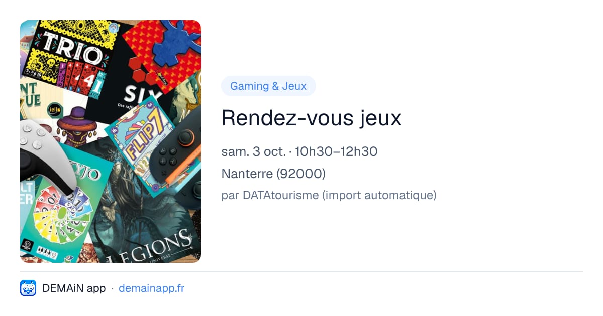 Rendez-vous jeux — Nanterre