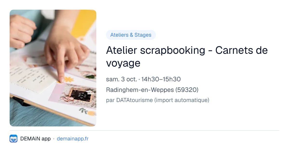 Atelier scrapbooking - Carnets de voyage — Radinghem-en-Weppes