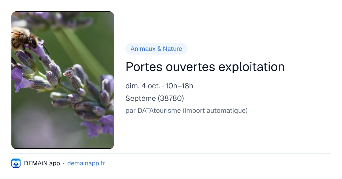 Portes ouvertes exploitation — Septème