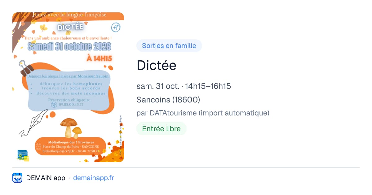 Dictée — Sancoins