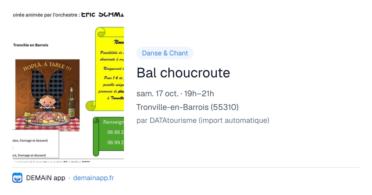 Bal choucroute — Tronville-en-Barrois