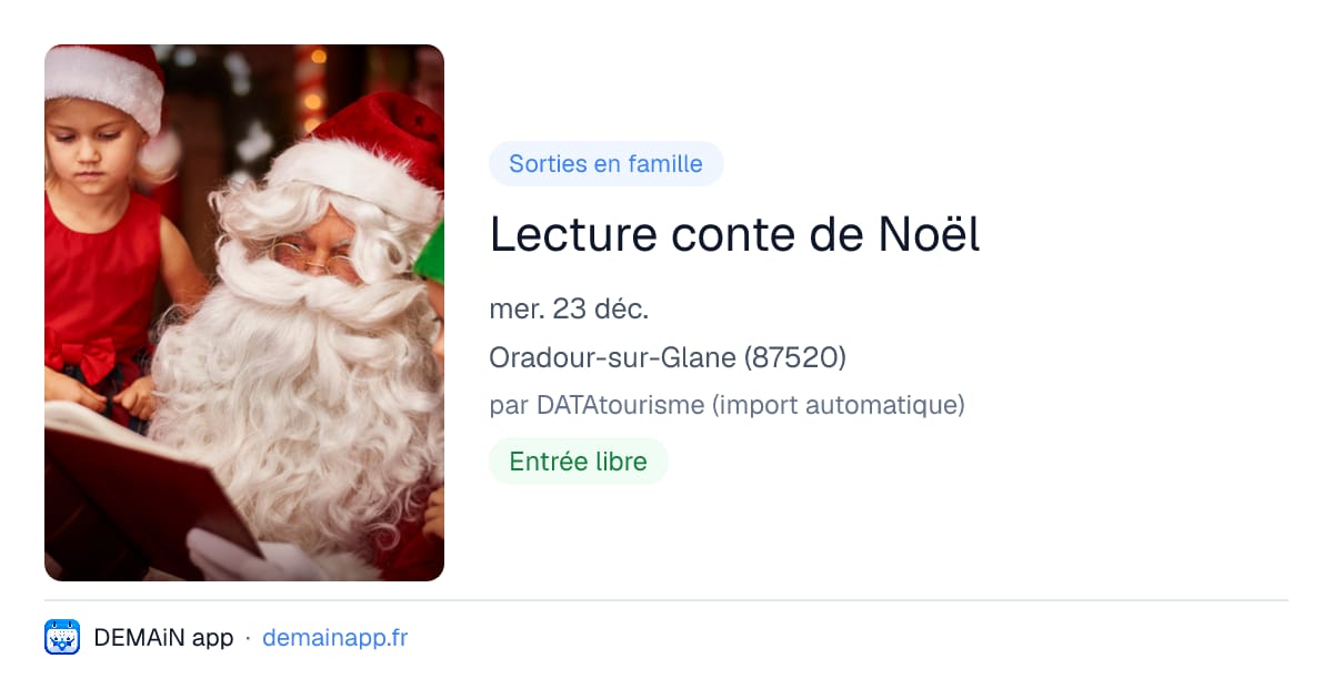 Lecture conte de Noël — Oradour-sur-Glane
